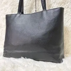 HushTug レザートート ブラック A4収納 肩掛け レザー シボ革 美品