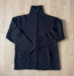 ニット　ジップ　90s 半袖シャツ　チェック　ボックスノームコア　短丈　古着