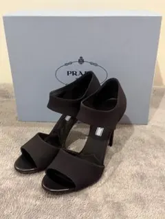 PRADA ブラックハイヒール オープントゥ