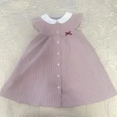 CHOPIN 100赤と白のストライプ ノースリーブワンピース