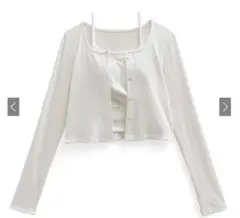 パッド入りカシュクールキャミソール×カーディガン[at2319]GRL