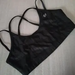 ジャザサイズ ストラップ付き 黒縞柄ブラトップS