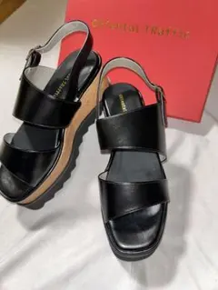 Oriental Traffic 黒 ウエッジソール サンダル