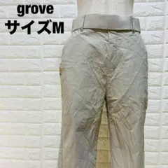 grove ライトグレー カジュアルパンツ M ストレッチあり 美品【360】