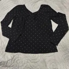 Gap Kids 黒ドット柄長袖カットソー　130cm