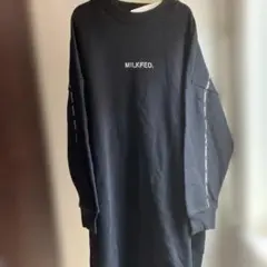 【未使用】MILKFED. ブラック ワンピース ロゴ ライン ブラックのサムネイル