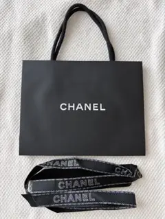CHANEL リボン付き ショップバッグ ショップ袋 黒