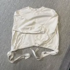 ホワイト クロップドスウェット M