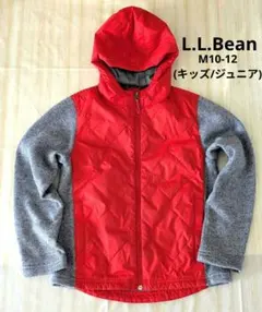 L.L.Bean 赤 グレー ニット キルティング ジャケット M10-12