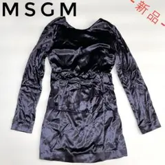 【フォロワー様は割引可能‼️】エムエスジーエム シルク混長袖ワンピース 40