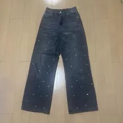 GRL グレー　ビジューデニム