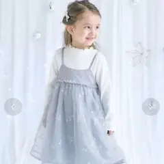 新品　アプレレクール 星空チュール刺繍ワンピース100