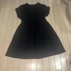 ZARA ブラック 半袖 膝丈ワンピース