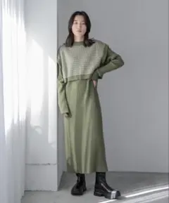 LOWRYSFARM ガラニットベスト2Pワンピース