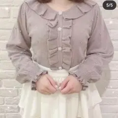 evelyn ビジューフリルニットカーディガンのサムネイル