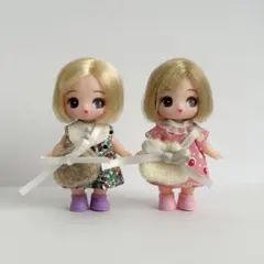 ハンドメイド ぷちリカちゃん服 ワンピース2点セット - メルカリ