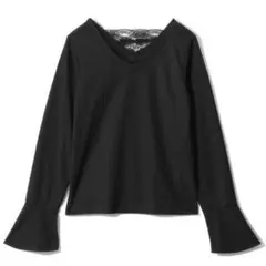 ブラウス 長袖 ポリエステル ブラック