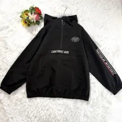 ラブトキシック マウンテンパーカー 長袖 ハーフジップ 黒 ロゴ ヤッケ