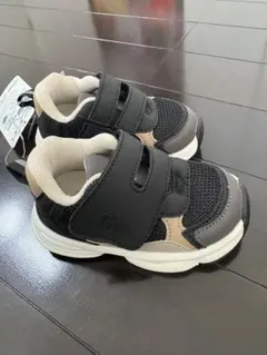 キッズ スニーカー ブラック/ベージュ