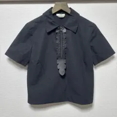 フェンディ 15SS レザーハーフジップデザインショートスリーブトップスのサムネイル