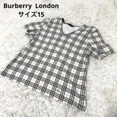 【美品】 バーバリーロンドン 希少 大きいサイズ15 ノバチェック ホースロゴ