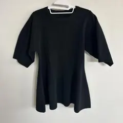 リブニット チュニック ブラック Lのサムネイル