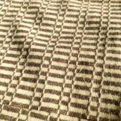 生地 布 ハギレ ウール調 チェック柄 ブラウン系　ハギレ　リバーシブル