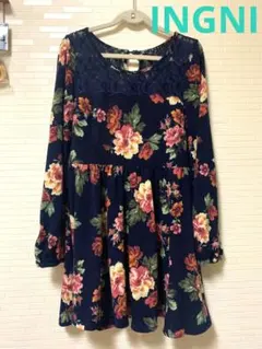 INGNI イング【美品】花柄ワンピース　ニットワンピース