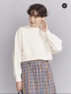 BEAUTY&YOUTH クロップド スウェット トレーナー