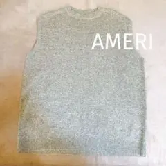 美品★AMERI ニットベスト ノースリーブ FREE ライトグリーン