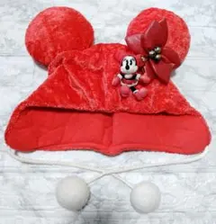 希少品　ディズニー　ミニー　クリスマス　ファンキャップ　ポインセチア　レッド