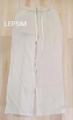 リネンブレンド　タック　ストレートパンツ　LEPSIM　レプシィム