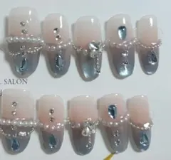 B6エレガントグラデーションネイルチップSサイズ10個セット