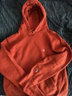 Champion フード付きスウェット オレンジ