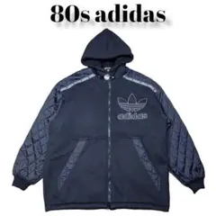 80s adidas　ビッグロゴ刺繍　キルティングジャケット　古着　アディダス