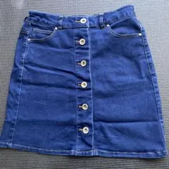 ストレッチ デニム風 ミニ スカート ブルー