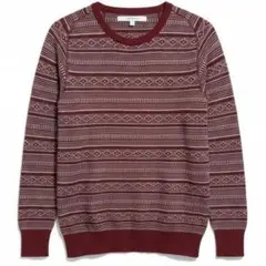 White Mountaineering ジャガードウールニット バーガンディ