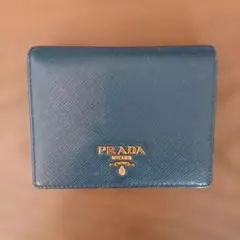 PRADA ネイビー 二つ折り財布