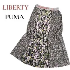 【L相当】リバティ✕PUMA　ロングAOPプリーツスカート　速乾素材のサムネイル