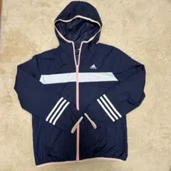 adidas フード付きジャケット ネイビー