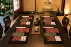 和モダン 袋帯リメイク ランチョンマット（4枚セット）【福祉ハンドメイド】