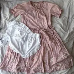 PINK HOUSE ピンクハウスフラワープリント エプロンオリーブグリーン