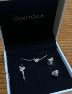 バラ売り可 Pandora 14K ハート ピアス リング ネックレス セットのサムネイル