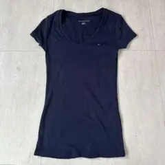 【美品】Tommy Hilfiger ネイビー VネックTシャツ　S