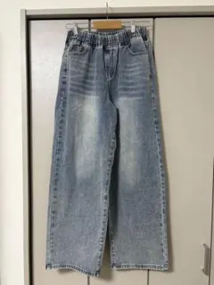 shein dazy/Lサイズ デニム セミワイドパンツ ウエストゴム高身長のサムネイル