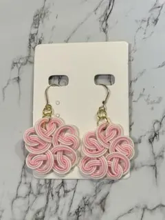 さくら咲くピアス　さくら結び　水引ピアス　no.4