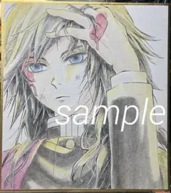 128 ファンアート　冨岡　義勇　鬼滅の刃　手書き　アナログ　色紙　水彩