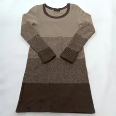 【き907】UNITITLED　ユナイテッド　ニット　クルーネック　ボーダーのサムネイル