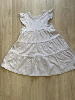 petit main フリル袖 ティアードワンピース