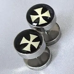 【クロス×ダンベル】 シンプルなのに存在感抜群ダンベルピアス　新品未使用